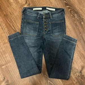 anthropologie (pilgrim and the letterpress) high-rise denim leggings